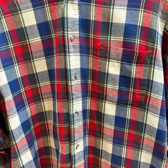 Vintage Eddie  Bauer Bainbridge Plaid Flannel Medium - Picture 3 of 5